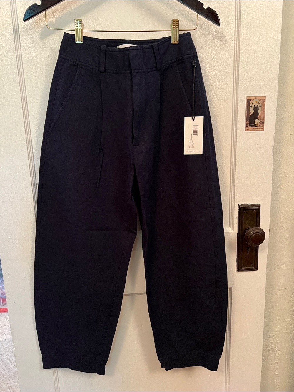 Apiece Apart Navy Relaxed Tapered Jogger Bari Pants